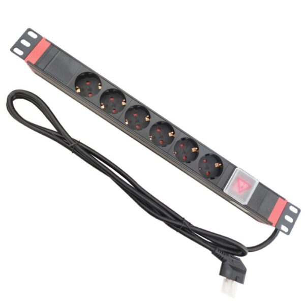 مقبس طاقة PDU على النمط الأوروبي 6 طرق رف 6 طرق